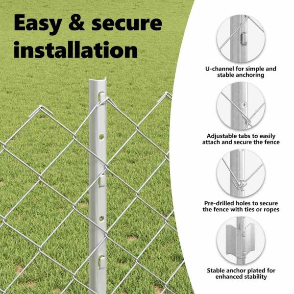 Zaun mit Pfosten Silber 0,8 x 25 m Stahl