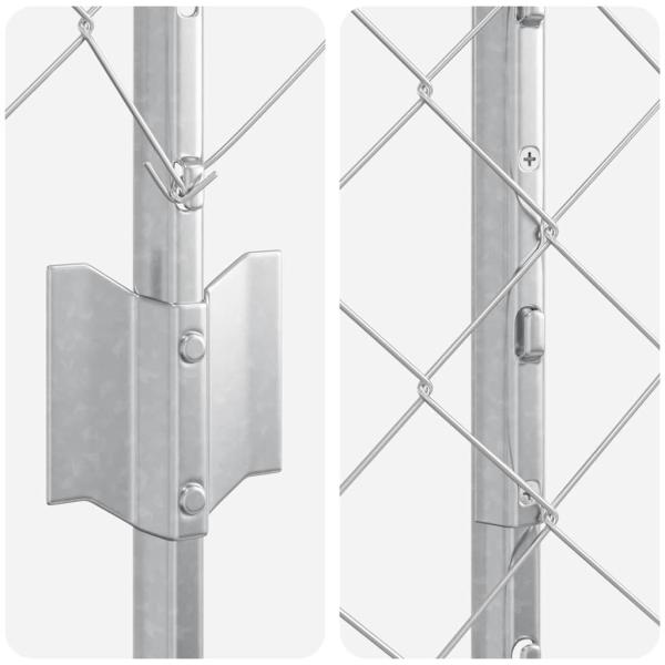 Zaun mit Pfosten Silber 1,2 x 25 m Stahl