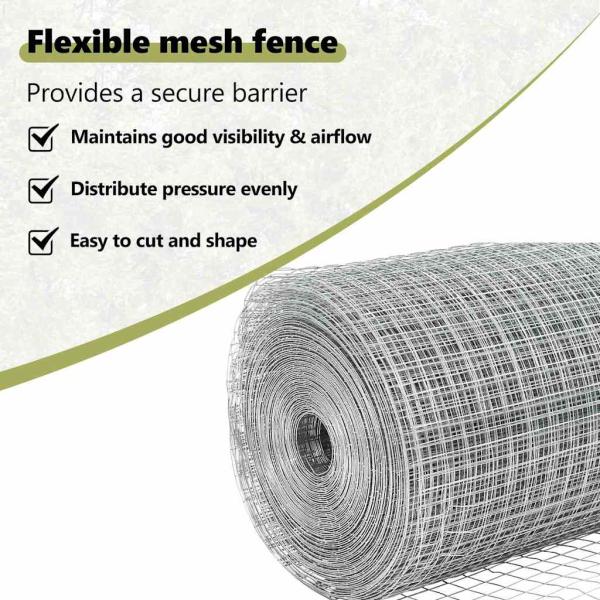 Zaun mit Pfosten Silber 0,4 x 10 m Stahl