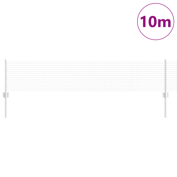 Zaun mit Pfosten Silber 0,4 x 10 m Stahl