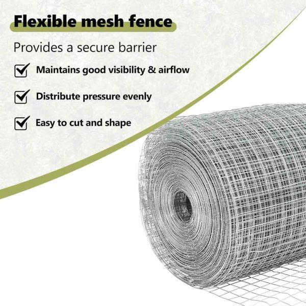 Zaun mit Pfosten Silber 0,4 x 10 m Stahl
