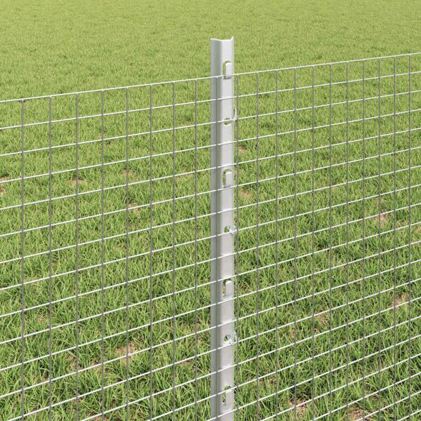 Geschweißter Drahtzaun mit Pfosten 10 x 0,6 m Verzinkter Stahl
