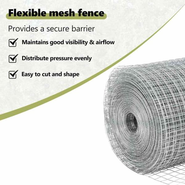 Zaun mit Pfosten Silber 1,5 x 10 m Stahl