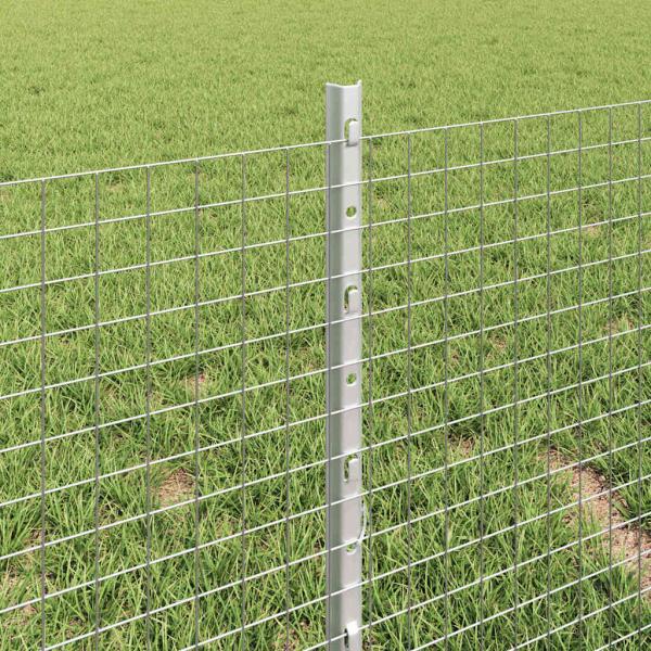 Zaun mit Pfosten Silber 0,4 x 25 m Stahl