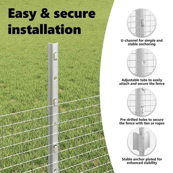 Zaun mit Pfosten Silber 0,5 x 25 m Stahl