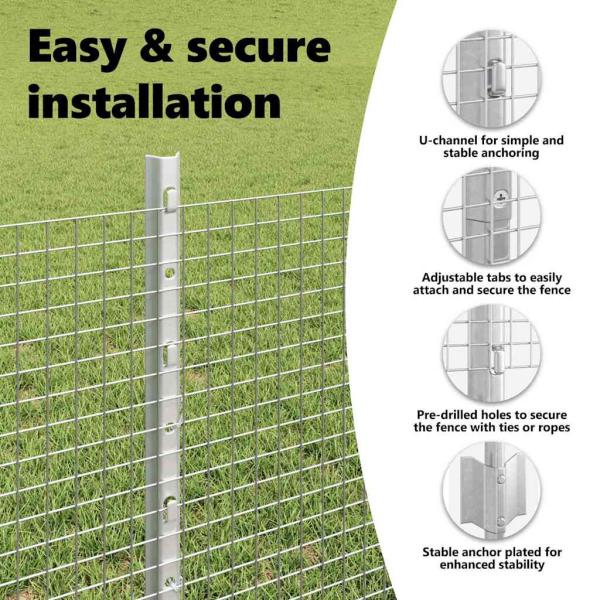Zaun mit Pfosten Silber 0,6 x 25 m Stahl
