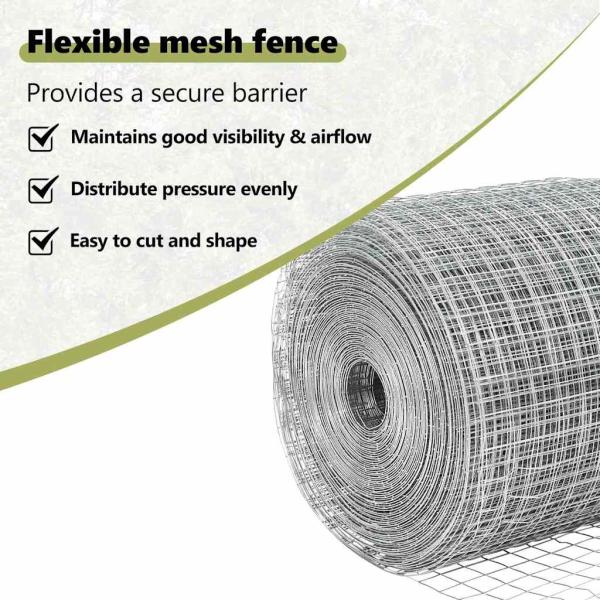 Zaun mit Pfosten Silber 0,6 x 25 m Stahl