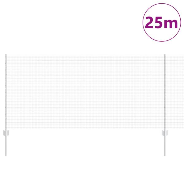 Geschweißter Drahtzaun mit Pfosten 25 x 1 m Verzinkter Stahl