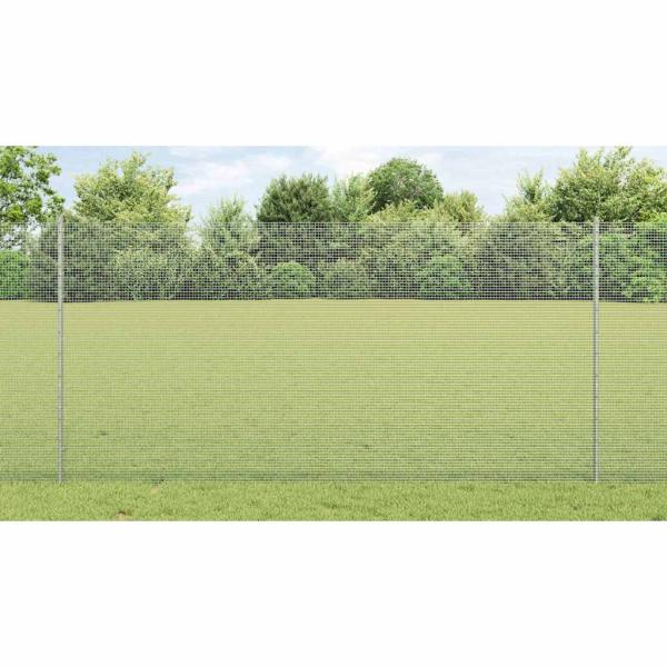 Geschweißter Drahtzaun mit Pfosten 25 x 1,2 m Verzinkter Stahl
