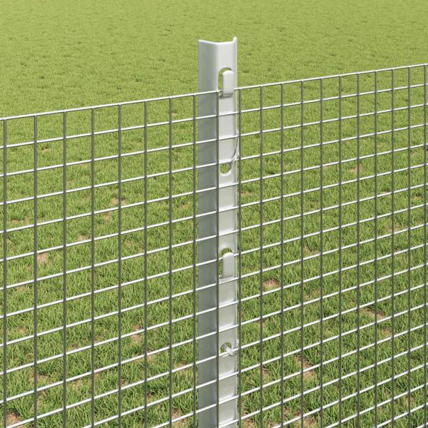 Zaun mit Pfosten Silber 1,2 x 25 m Stahl