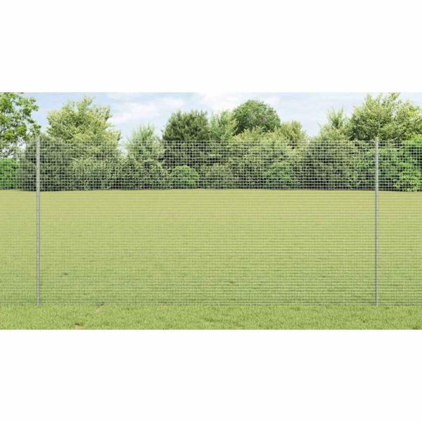 Geschweißter Drahtzaun mit Pfosten 25 x 1,2 m Verzinkter Stahl
