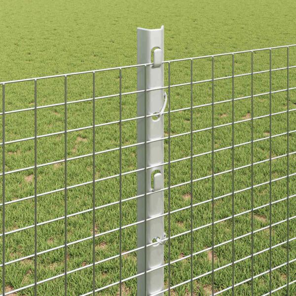 Zaun mit Pfosten Silber 1,2 x 25 m Stahl