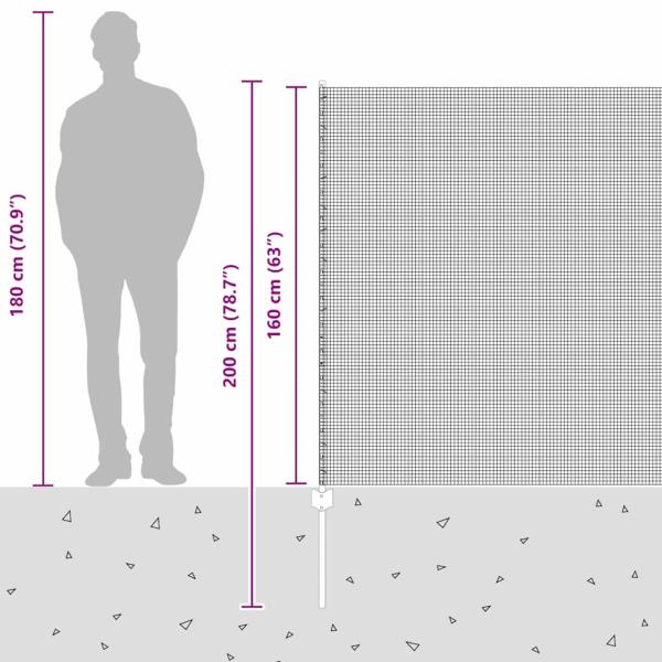 Zaun mit Pfosten Silber 1.6 x 25 m Stahl