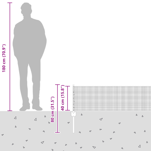 Schweissdrahtzaun mit Pfosten 50 x 0,4 m Verzinkter Stahl Netz