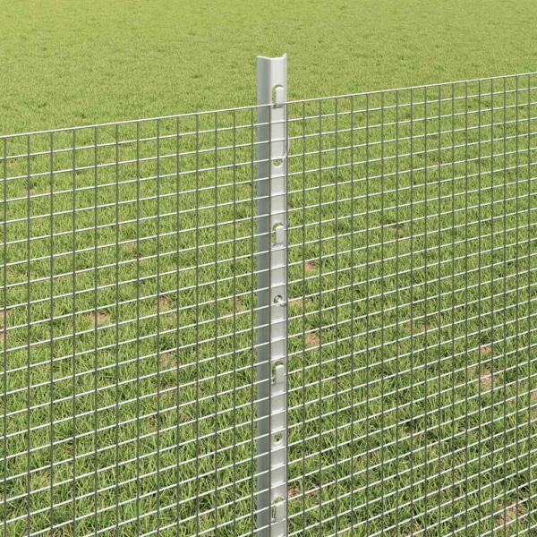 Geschweißter Drahtzaun mit Pfosten 50 x 0,8 m Verzinkter Stahl