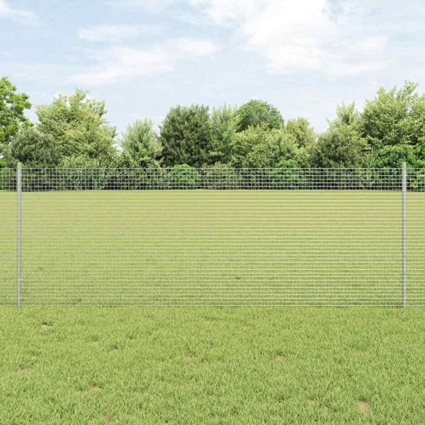 ARDEBO.de - Geschweißter Drahtzaun mit Pfosten 50 x 0,8 m Verzinkter Stahl