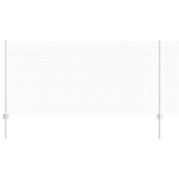 Zaun mit Pfosten Silber 1 x 50 m Stahl