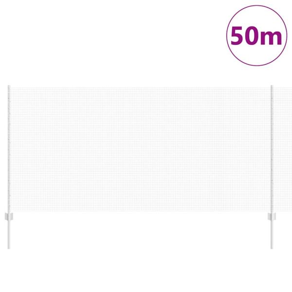 Zaun mit Pfosten Silber 1,2 x 50 m Stahl