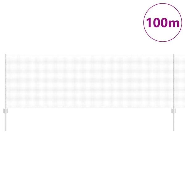 Zaun mit Pfosten Silber 0,8 x 100 m Stahl