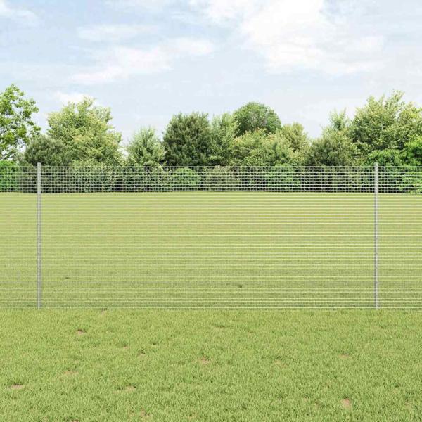 ARDEBO.de - Geschweißter Drahtzaun mit Pfosten 100 x 1 m Verzinkter Stahl