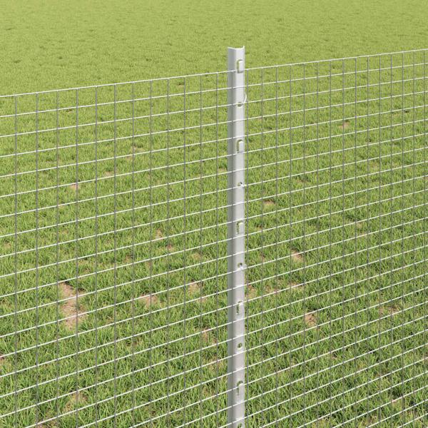 Geschweißter Drahtzaun mit Pfosten 100 x 1 m Verzinkter Stahl