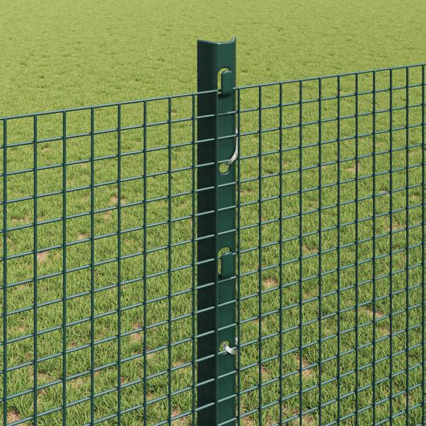 Geschweißter Drahtzaun mit Pfosten 10 x 1,2 m Grün Netz