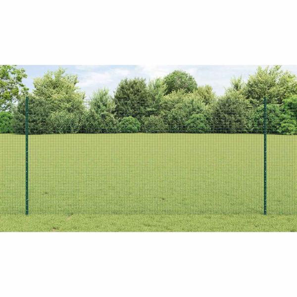 Zaun mit Pfosten Grün 1,2 x 10 m Stahl und PVC