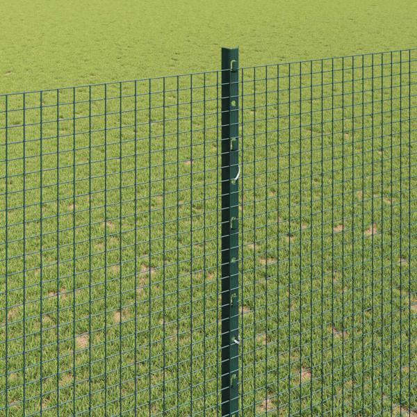 Geschweißter Drahtzaun mit Pfosten 10 x 1,5 m Grün Netz