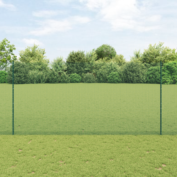 Schweissdrahtzaun mit Pfosten 10 x 1,6 m Grün Netz