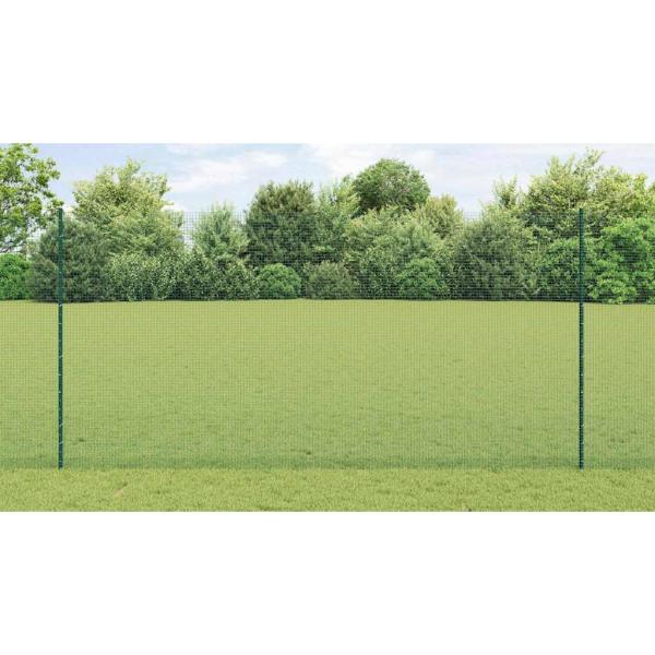 Zaun mit Pfosten Grün 1,6 x 10 m Stahl und PVC