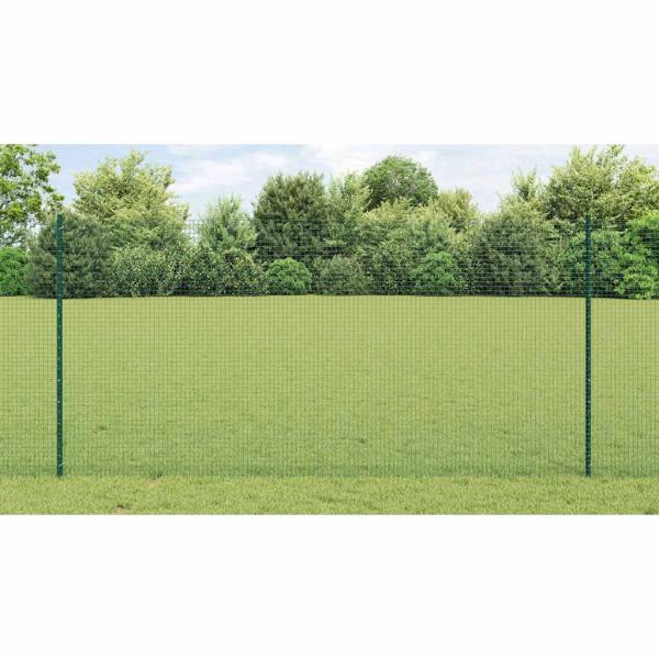 Schweissdrahtzaun mit Pfosten 25 x 1,2 m Grün Netz