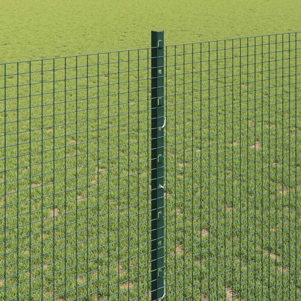 Geschweißter Drahtzaun mit Pfosten 25 x 1,4 m Grün Netz