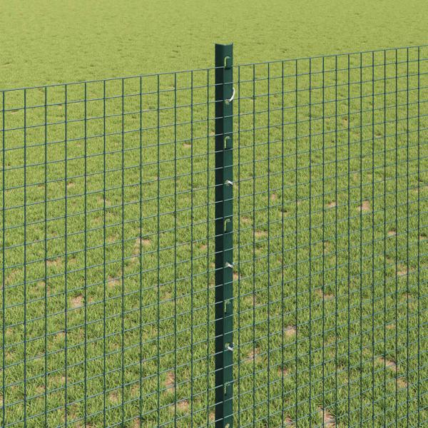 Geschweißter Drahtzaun mit Pfosten 25 x 1,4 m Grün Netz