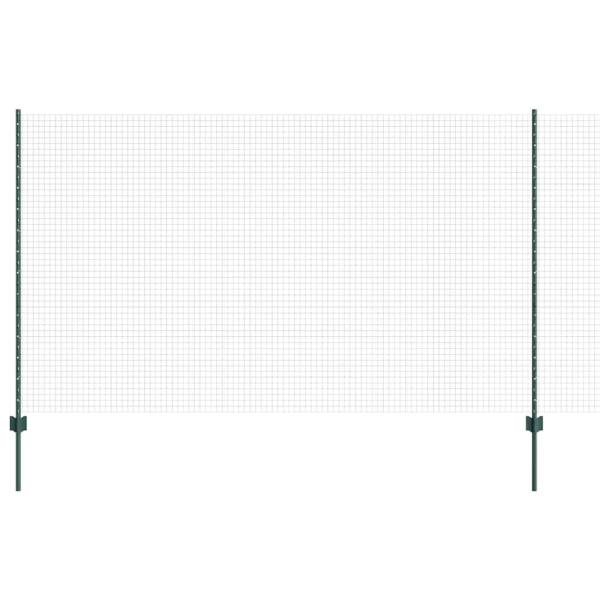 Geschweißter Drahtzaun mit Pfosten 25 x 1,4 m Grün Netz