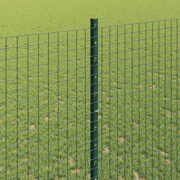 Geschweißter Drahtzaun mit Pfosten 25 x 1,4 m Grün Netz