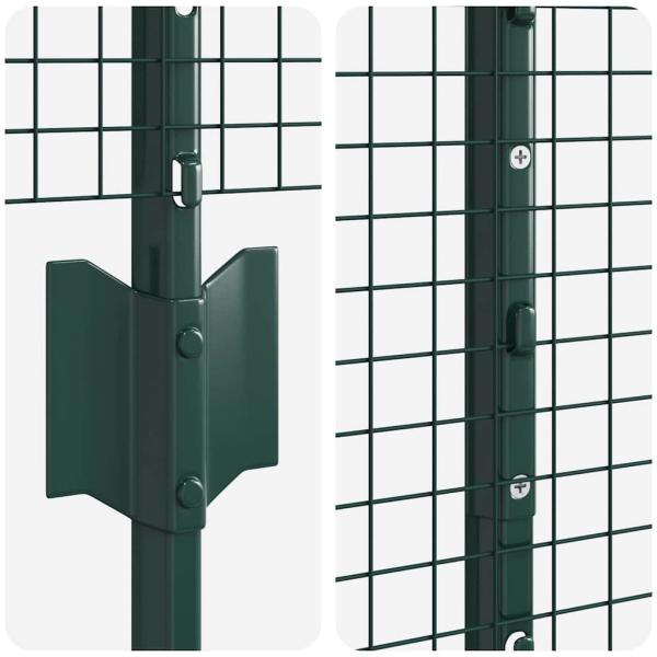 Zaun mit Pfosten Grün 1.6 x 25 m Stahl und PVC