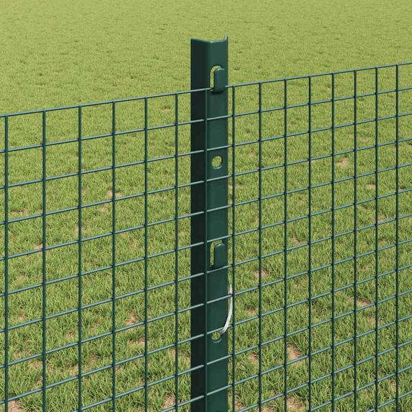 Geschweißter Drahtzaun mit Pfosten 50 x 1,2 m Grün Netz