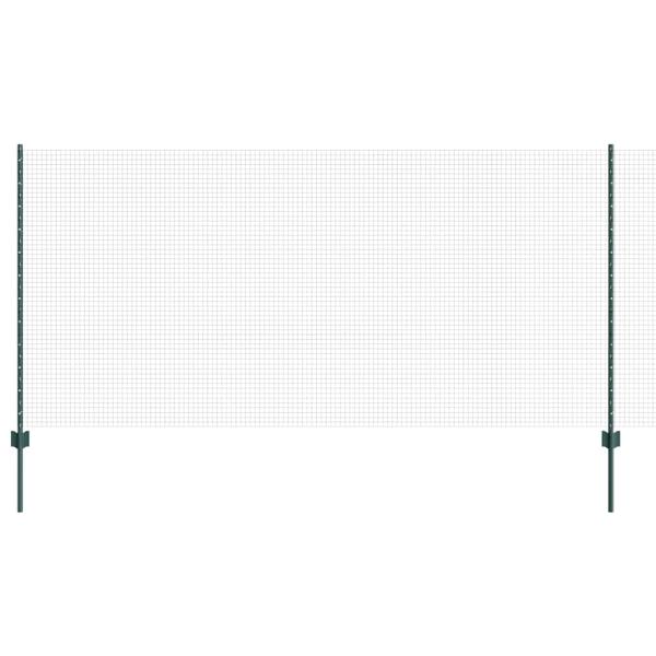 Geschweißter Drahtzaun mit Pfosten 50 x 1,2 m Grün Netz