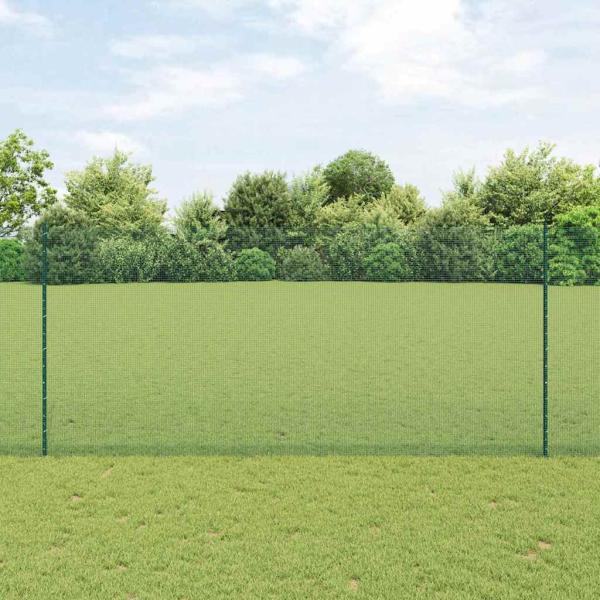 ARDEBO.de - Geschweißter Drahtzaun mit Pfosten 50 x 1,4 m Grün Netz