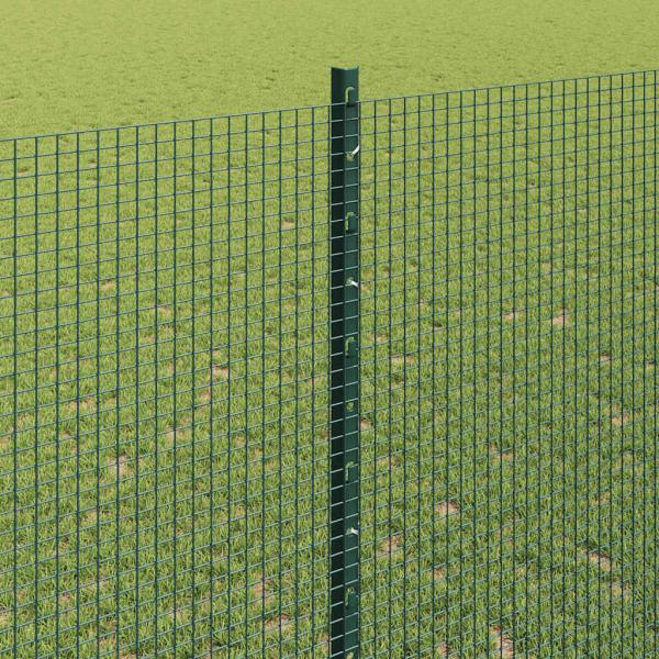 Geschweißter Drahtzaun mit Pfosten 50 x 1,4 m Grün Netz
