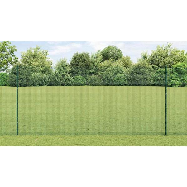 Zaun mit Pfosten Grün 1,4 x 50 m Stahl und PVC