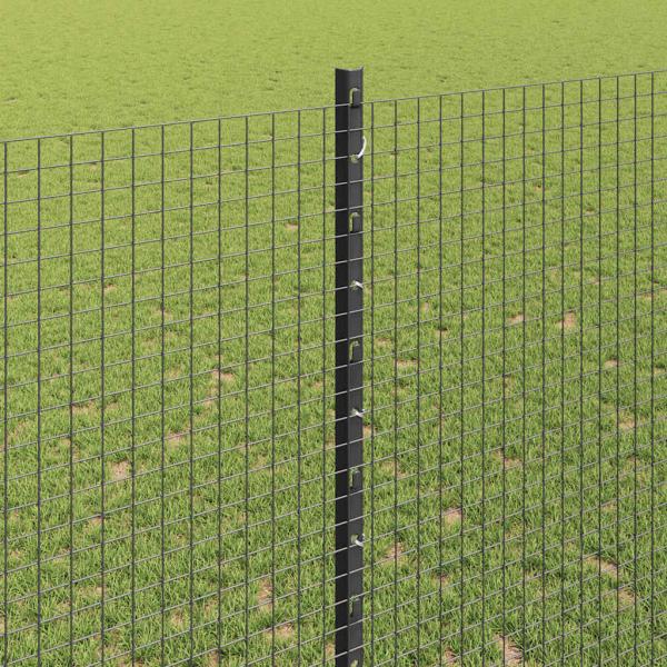 Geschweißter Drahtzaun mit Pfosten 10 x 1,4 m Grau Netz
