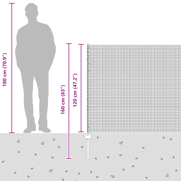 Geschweißter Drahtzaun mit Pfosten 25 x 1,2 m Grau Netz