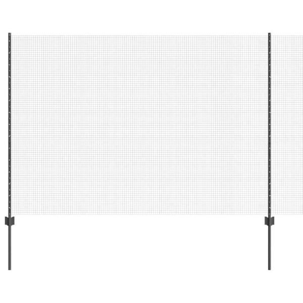 Zaun mit Pfosten Grau 1,5 x 25 m Stahl und PVC