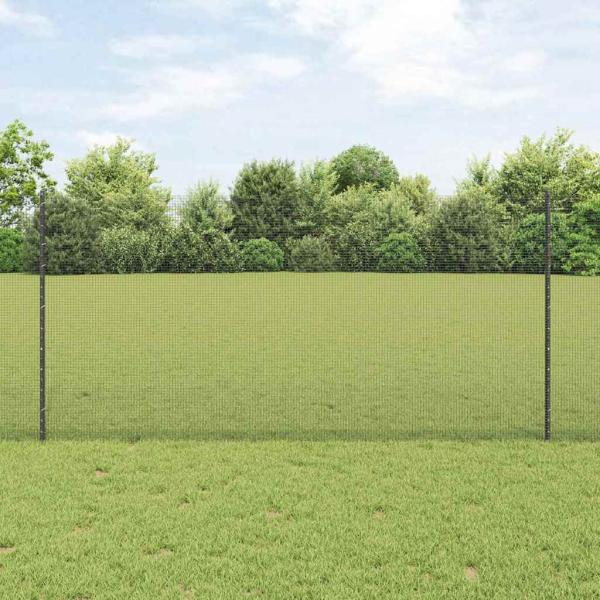 ARDEBO.de - Zaun mit Pfosten Grau 1,2 x 50 m Stahl und PVC