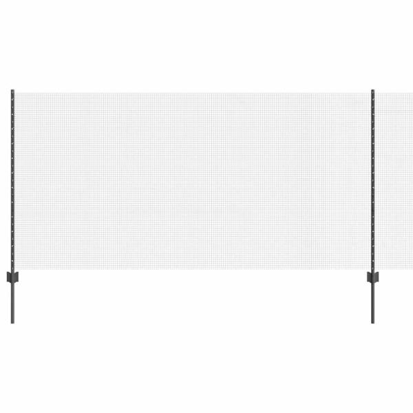 Zaun mit Pfosten Grau 1,2 x 50 m Stahl und PVC