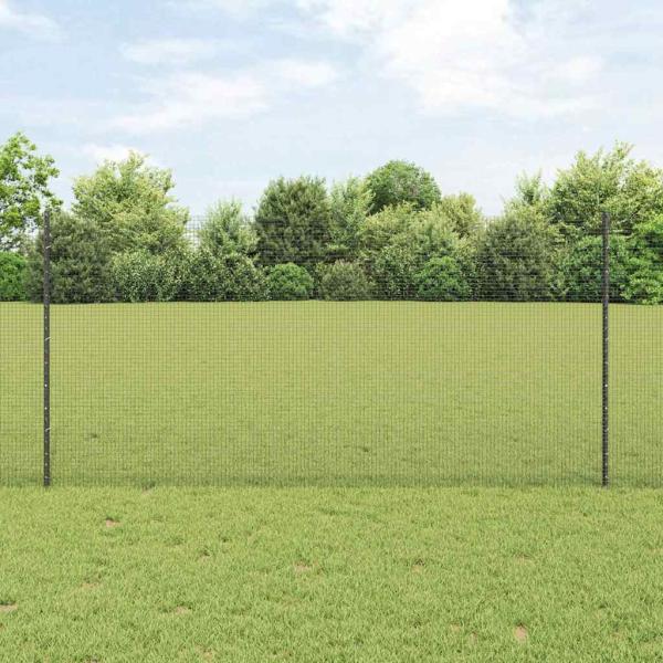ARDEBO.de - Geschweißter Drahtzaun mit Pfosten 50 x 1,2 m Grau Netz