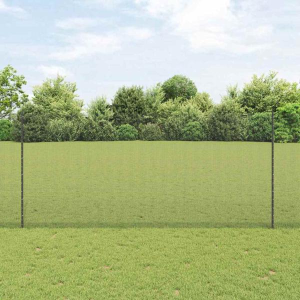 ARDEBO.de - Zaun mit Pfosten Grau 1,4 x 50 m Stahl und PVC