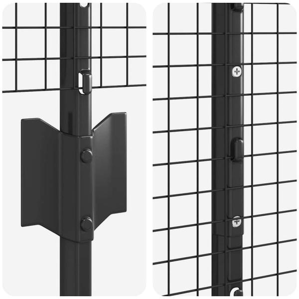 Zaun mit Pfosten Grau 1,4 x 50 m Stahl und PVC