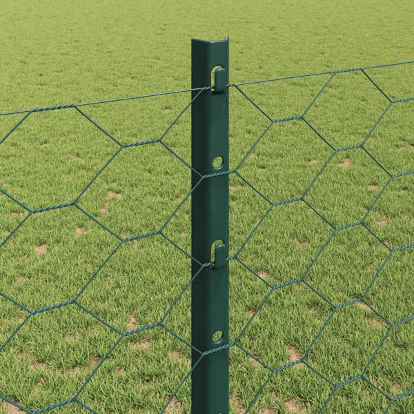 Sechseckzaun mit Pfosten 10 x 1,2 m PVC-beschichteter Stahl